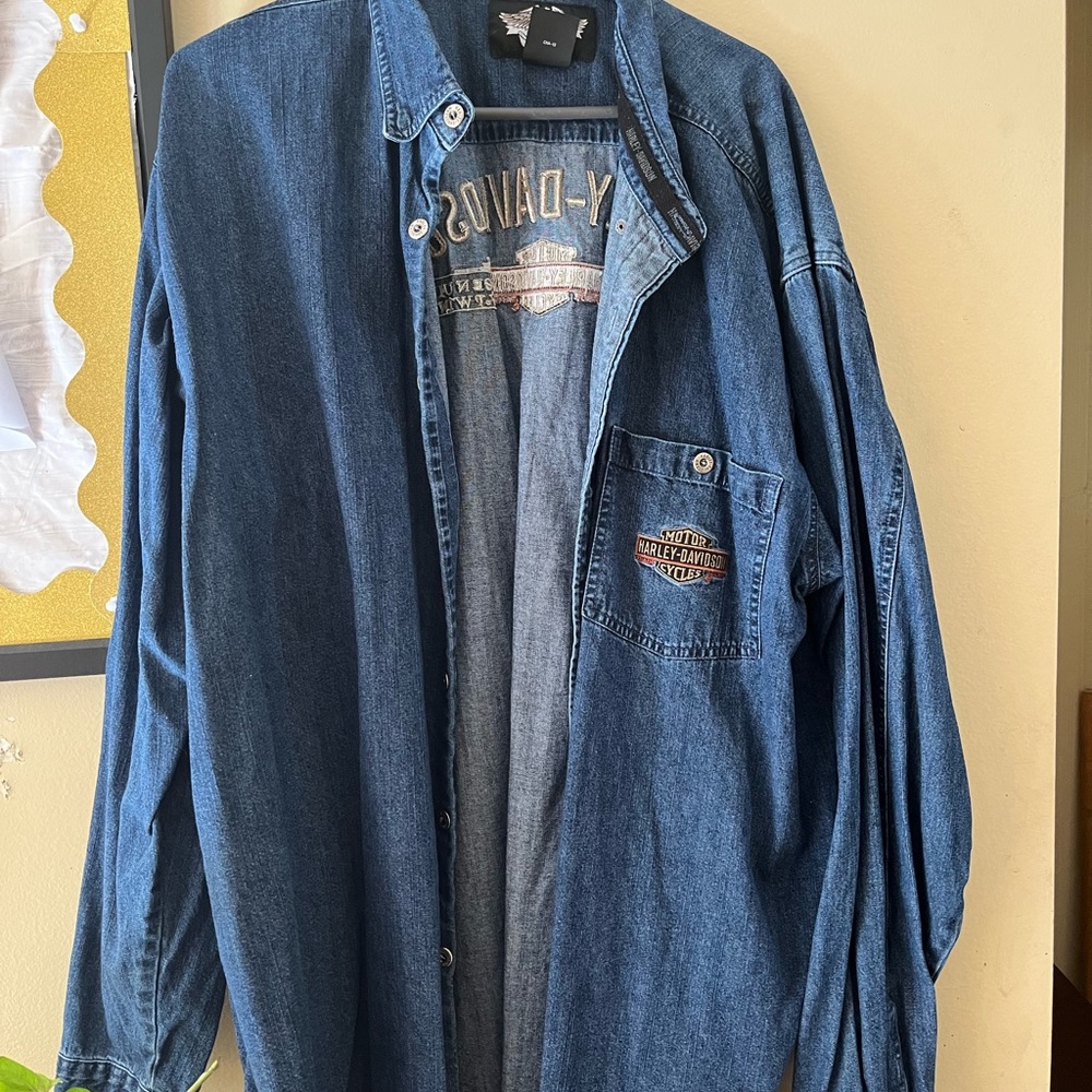 3XL HARLEY DAVIDSON BLUEJEAN BUTTON UP